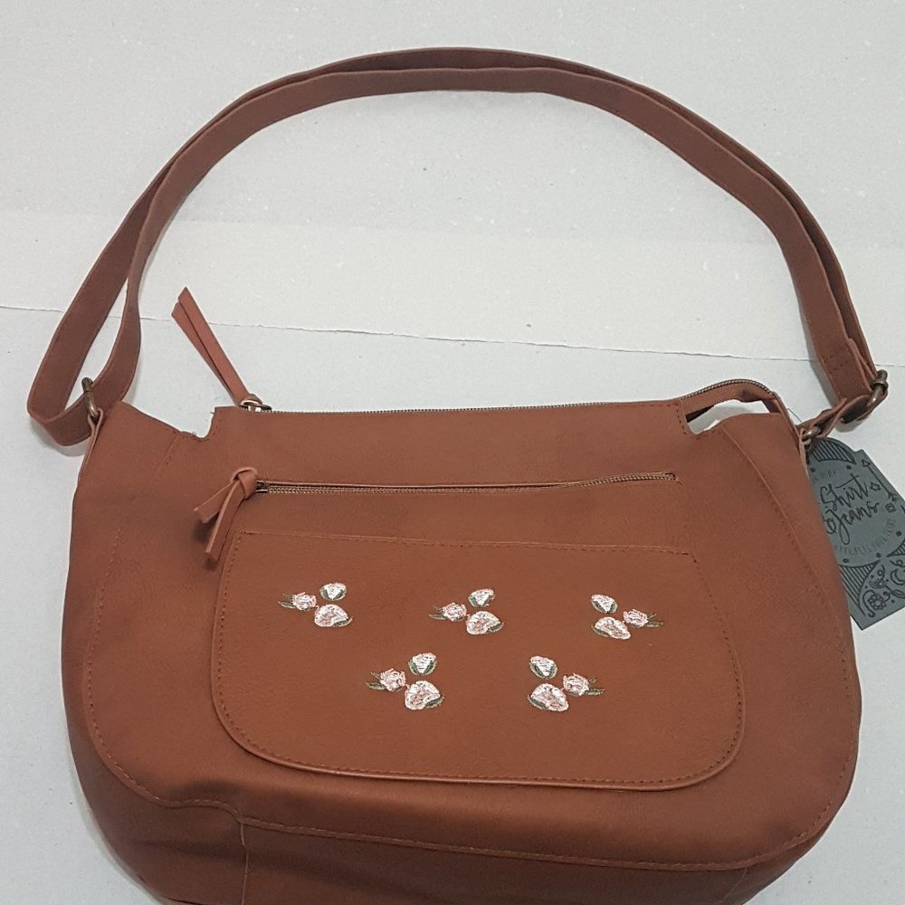 T-Shirt & Jeans Floral-Embroidered Bag